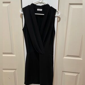 Aritzia Babaton Phoenix Faux Wrap Sleeveless Mini black Dress size 2